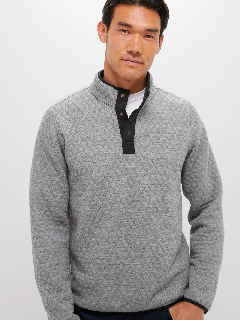 Marine Layer Charcoal Heather Gray Corbet Reversible Pullover Men’s Medium